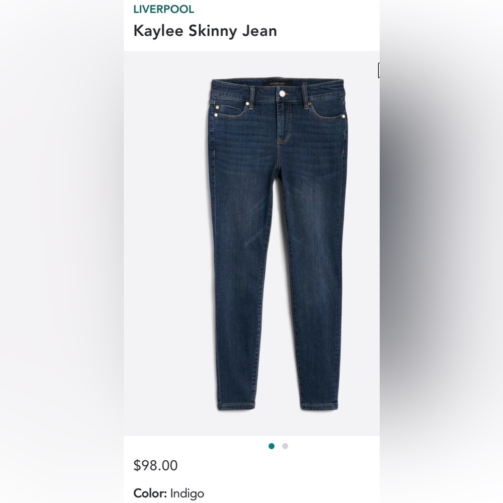 Liverpool Kaylee skinny jean. Indigo- 6P